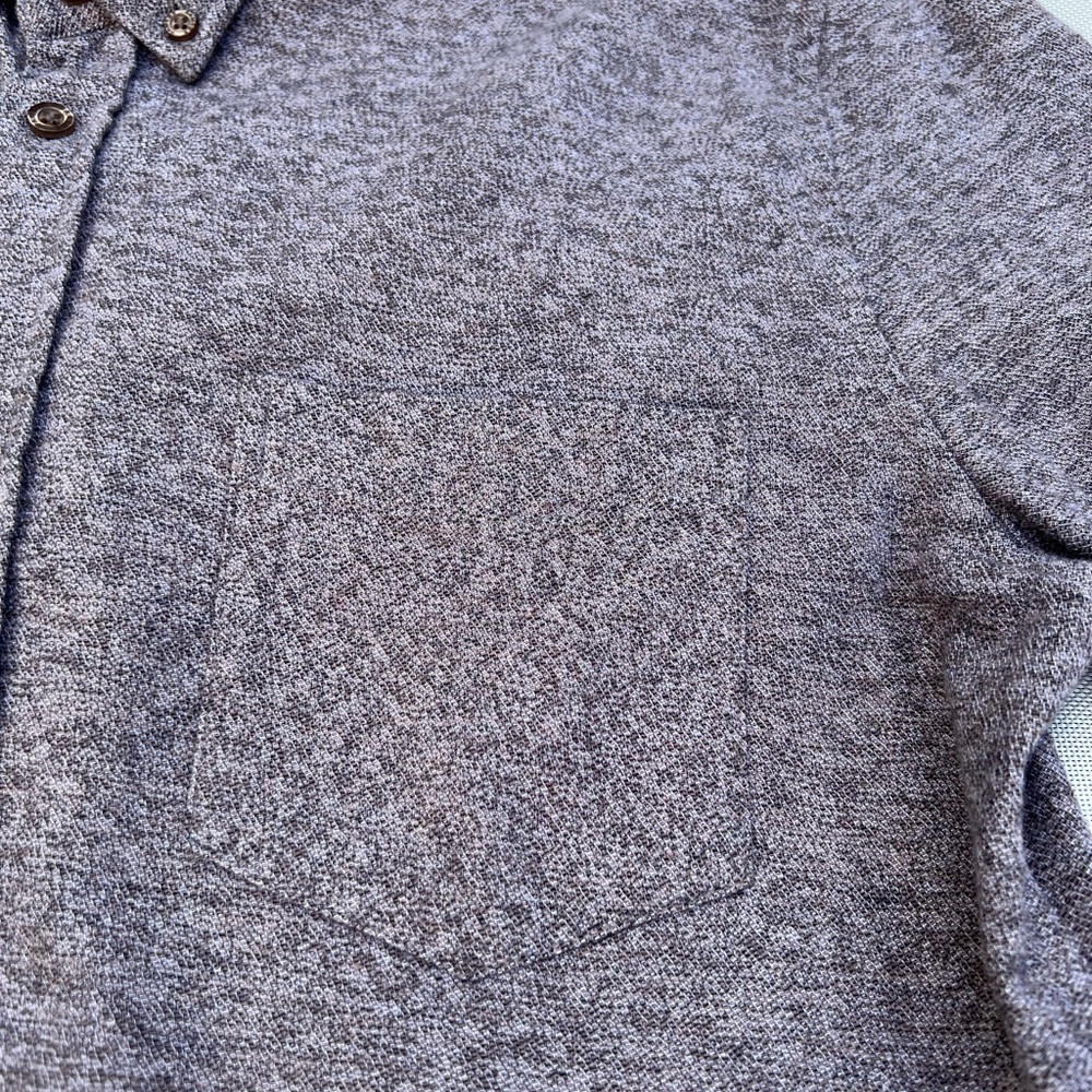 Samsøe Samsøe Textured Button Down Shirt Mens S Brown Gray Long Sleeve Casual - Picture 11 of 14